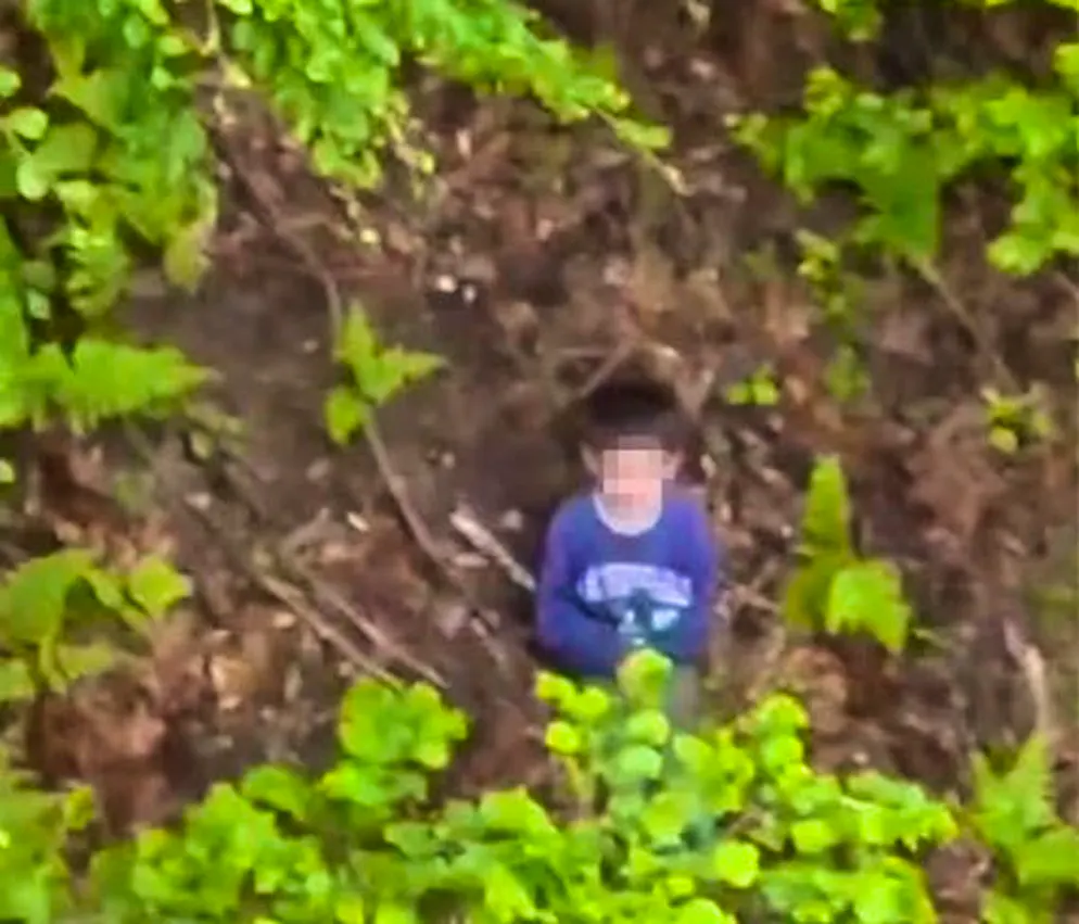 The five-year-old survived his odyssey relatively unscathed.