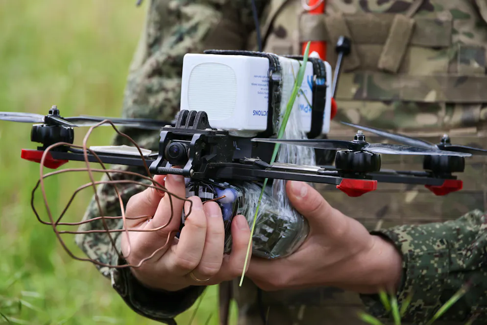 Eine russische FPV-Drohne – Typen wie diese werden vermehrt eingesetzt. 