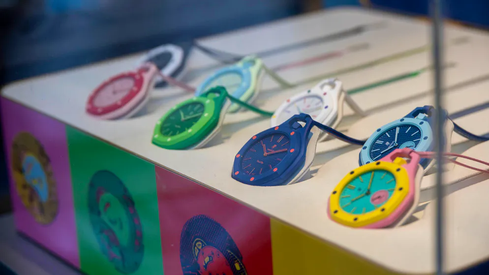 Objekte der Begierde: Royal-Pop-Modelle im Swatch Store in Covent Garden in London. (16. Mai 2026)