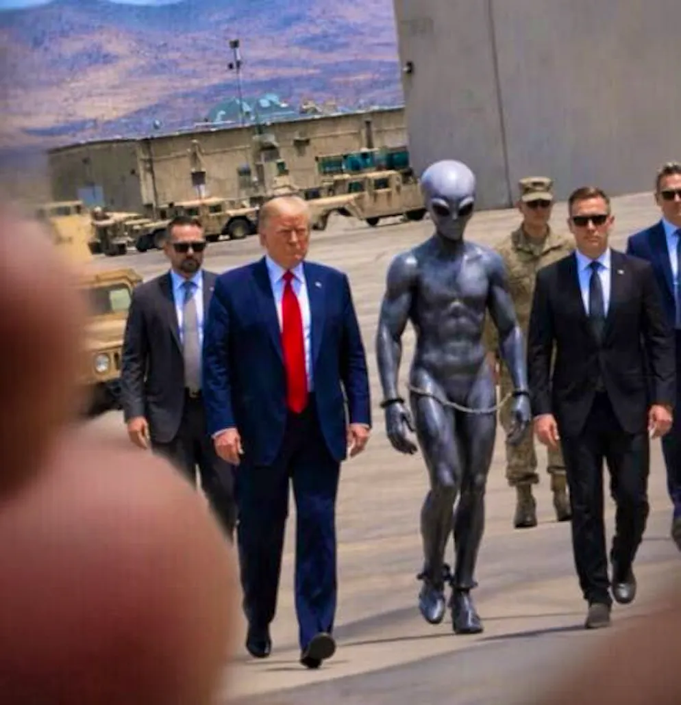 Pare che abbia fatto prigioniero un extraterrestre: il presidente degli Stati Uniti Donald Trump.