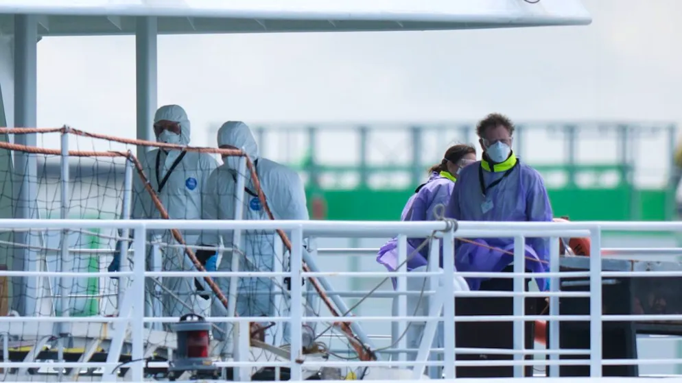 La Hondius nel porto di Rotterdam, nei Paesi Bassi