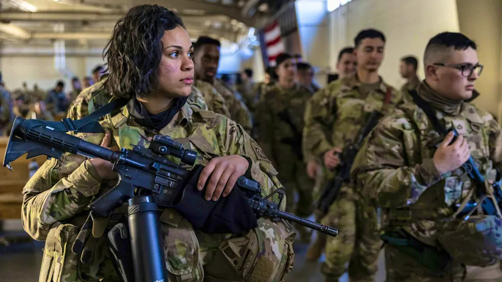US soldiers before their deployment to Poland - ten days before the start of the Russian war of aggression against Ukraine on February 24, 2022. They were among the soldiers sent by the Pentagon under President Joe Biden to demonstrate US commitment to NATO allies in the face of Russian aggression.