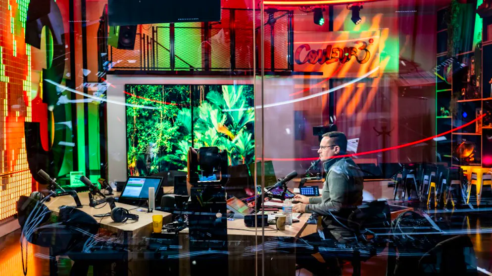 Le déménagement de la RTS à l'EPFL aborde sa phase cruciale – Gallery. Une vue du studio de la radio Couleur 3.