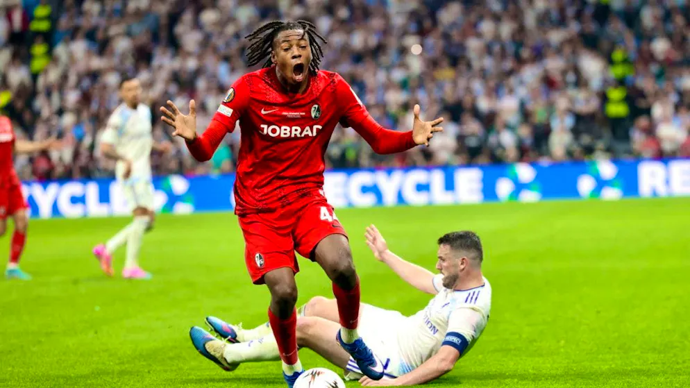 Aston Villa prevent Freiburg's coronation - Gallery. Johan Manzambi's first European Cup final ended in disappointment