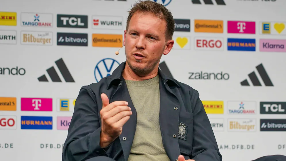 Julian Nagelsmann bei der WM-Kaderbekanntgabe der deutschen Nationalmannschaft.