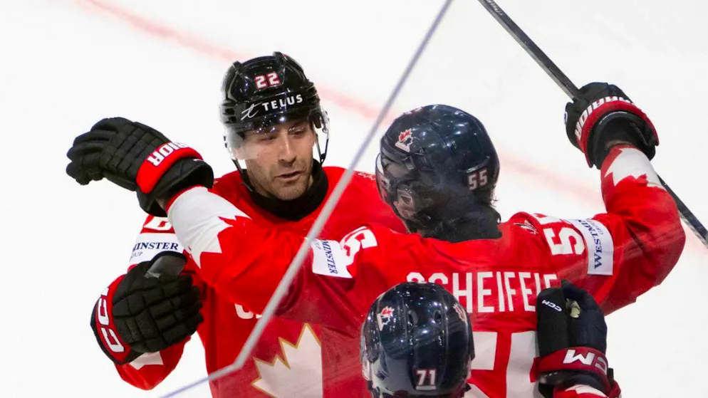 Mark Scheifele lets the Canadians celebrate after all