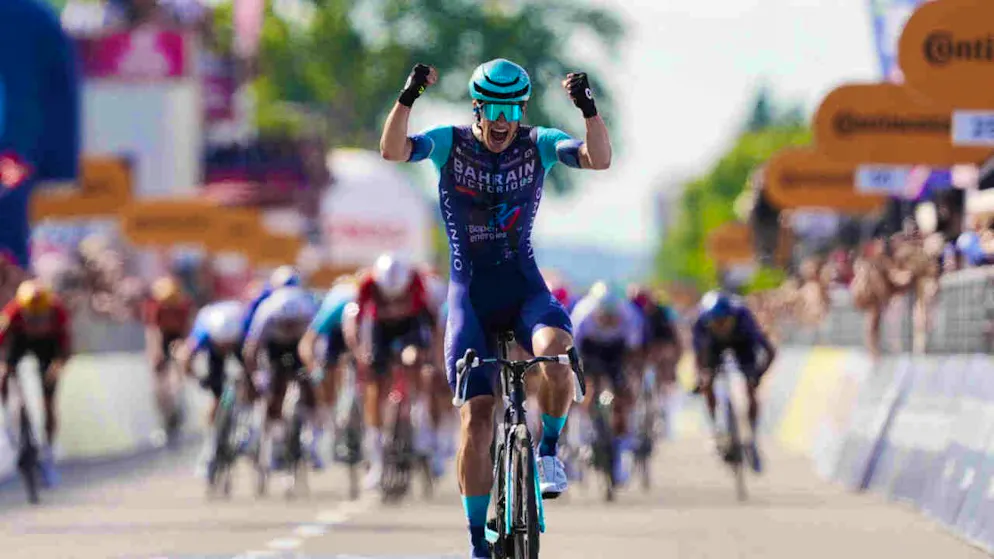 Alec Segaert is delighted with his victory in the 12th stage of the Giro d'Italia