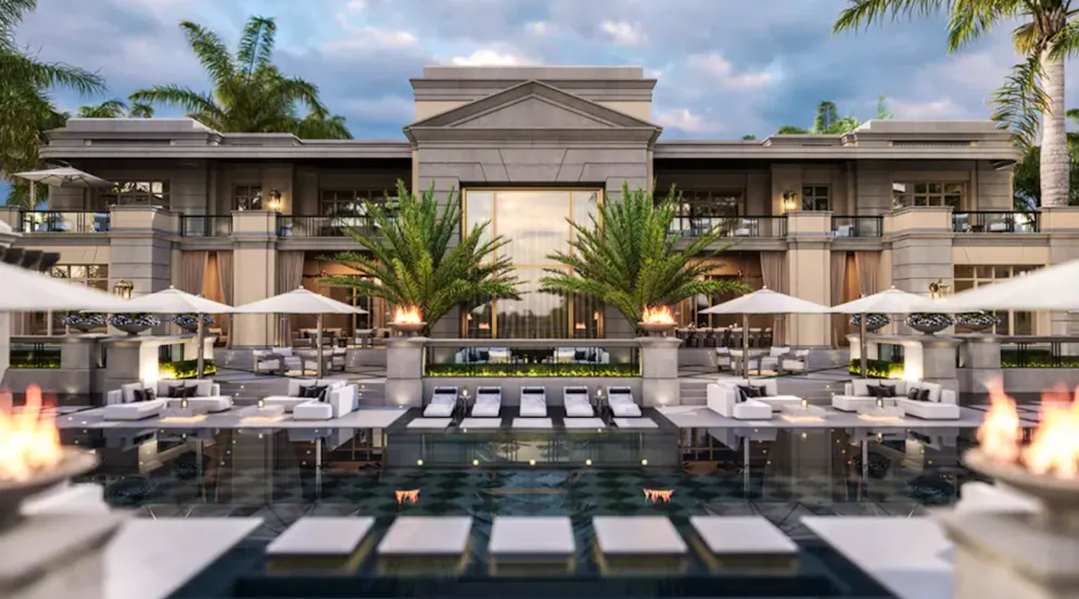 Mark Zuckerberg Mega-Villa. Die Bilder sind noch vor Fertigstellung der Villa. Hier zu sehen: der Poolbereich.