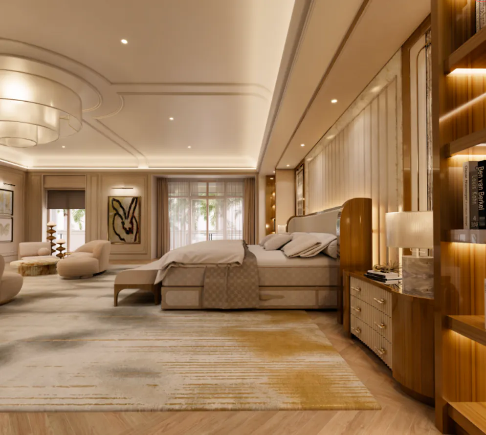 Mark Zuckerberg Mega-Villa. Das Hauptschlafzimmer.