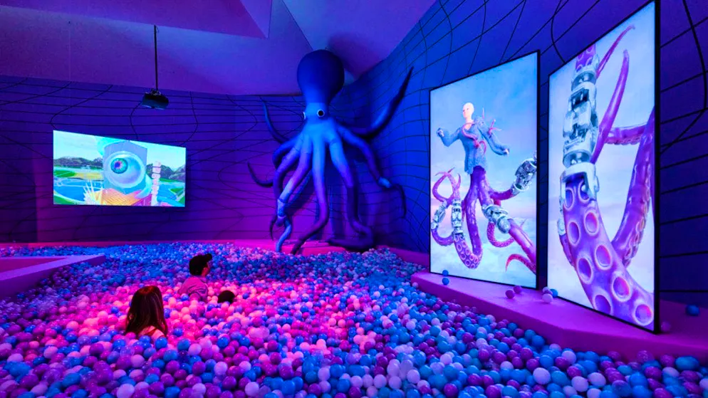 Dreamwalking journey into the near future at Kunstmuseum Basel - Gallery. Cao Fei releases the octopus from the historic video game "Super Delivery" into a surreal dream world in her "Playground" at the Kunstmuseum Basel's contemporary art museum.
