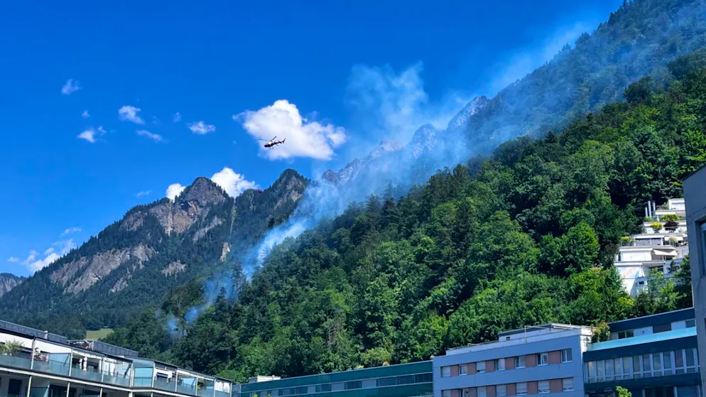 L'incendio boschivo ha interessato la zona sopra la Lürlibadstrasse a Coira.