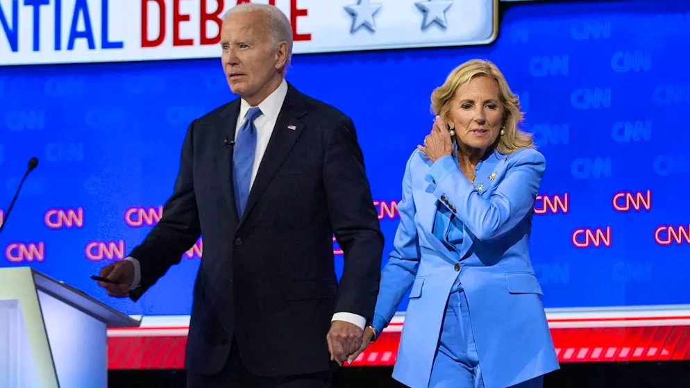 Former First Lady of the United States, Jill Biden (right), at the TV duel in Atlanta on June 27, 2024.