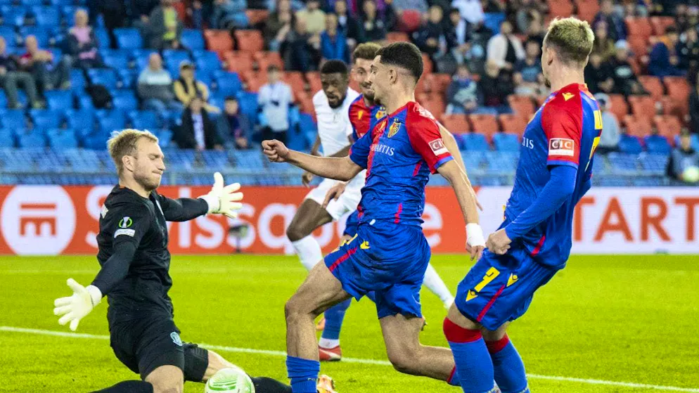 Goalie Edvinas Gertmonas in October 2022 in the Conference League match with Zalgiris Vilnius in Basel