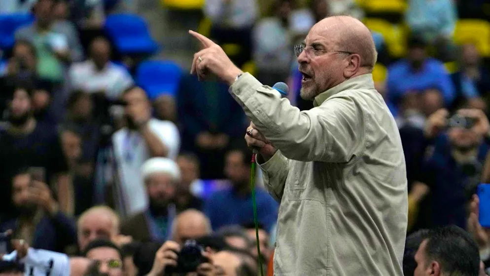 ARCHIVE - Iranian parliamentary speaker Mohammad Bagher Ghalibaf, then candidate for the presidential elections, speaks at an election rally. (to dpa: "Iran: Winning concessions through missiles, not talks") Photo: Vahid Salemi/AP/dpa