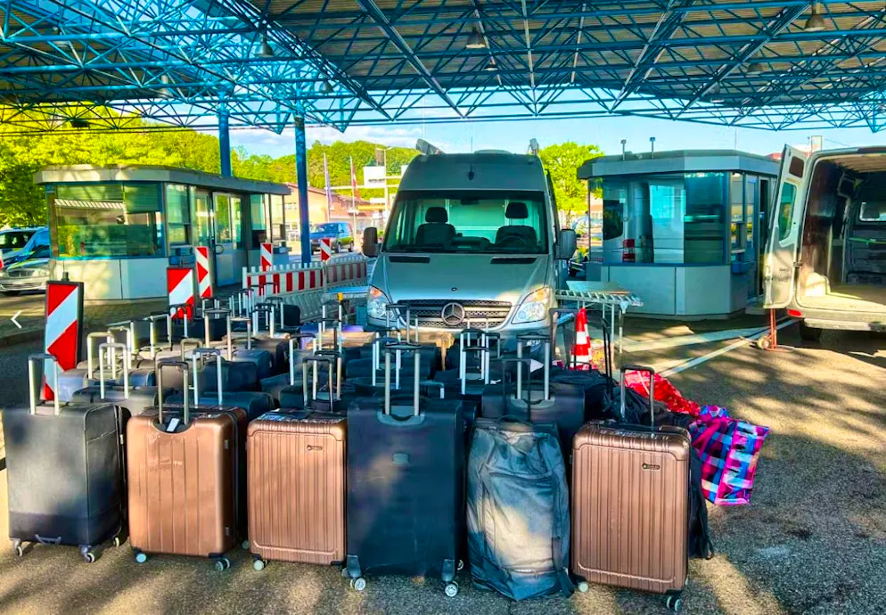The Swiss woman had 55 suitcases with her when she crossed the border. 