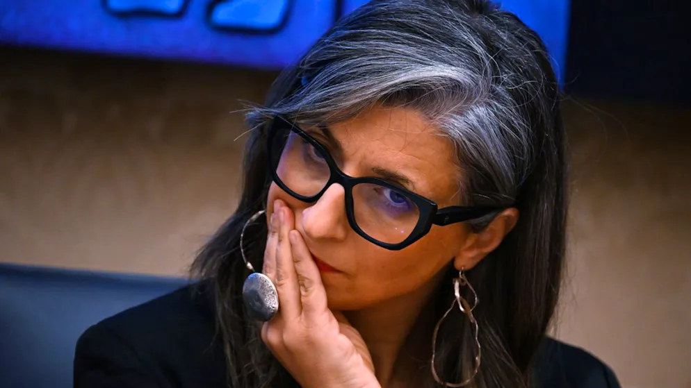 Francesca Albanese oggi a Roma, ospite al Senato della Repubblica.