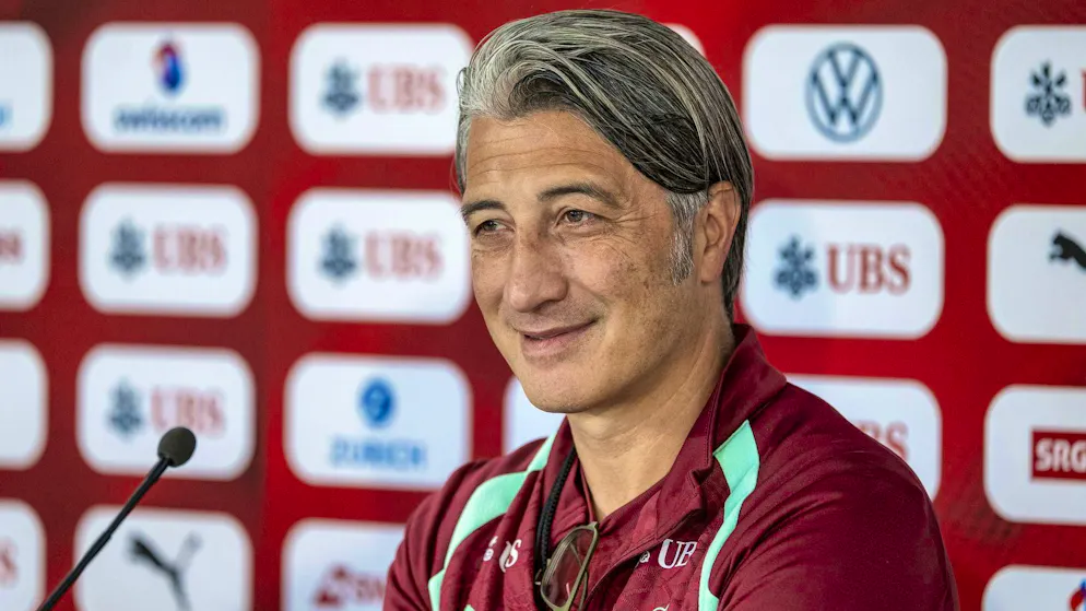 Murat Yakin talks about the World Cup test against Jordan at the media conference on Saturday.