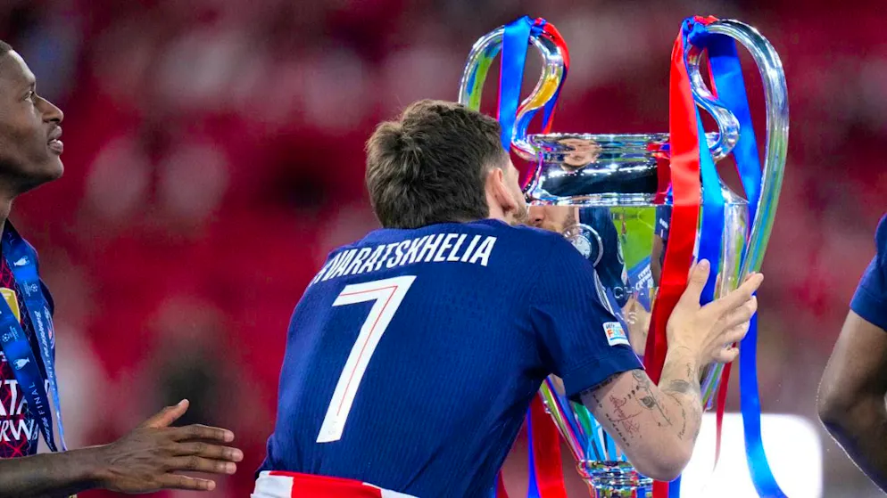 Chwitscha Kwarazchelia shone on the way to Paris Saint-Germain's second Champions League win