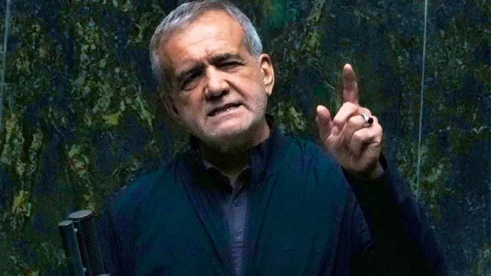ARCHIVE - Iranian President Massud Peseshkian speaks at a public session of parliament. Photo: Vahid Salemi/AP/dpa