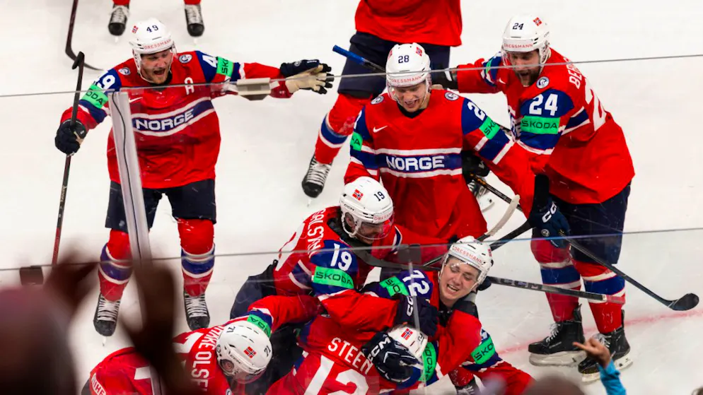 Jubel über die erste WM-Medaille: Norwegens Eishockeyaner gewinnen das Bronzespiel gegen Kanada