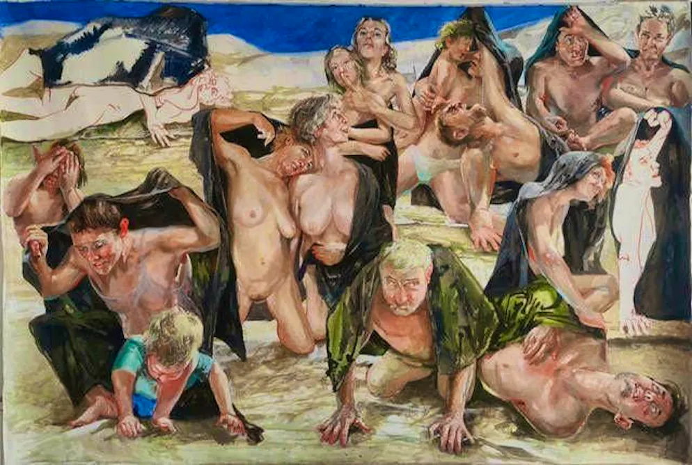 Picture of offense: Sigurd Wendland's painting "Hide away" in his exhibition at the Max Frisch Bad is now actually somewhat hidden.