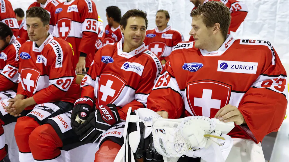 Ein Foto von 2017: Roman Josi, Nino Niederreiter und Leonardo Genoni (v.l.n.r.).