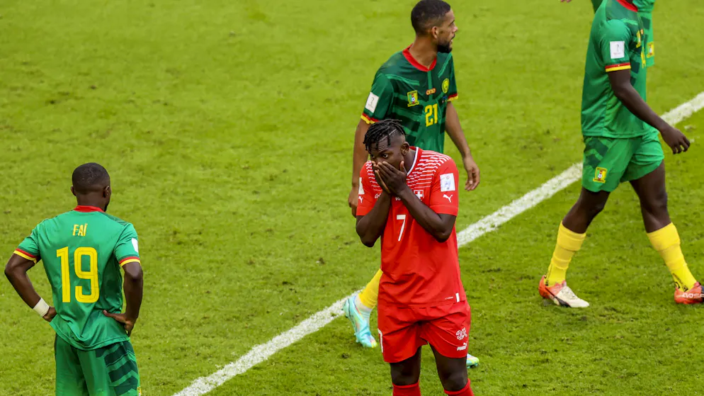 Embolo and his goal against Cameroon. 