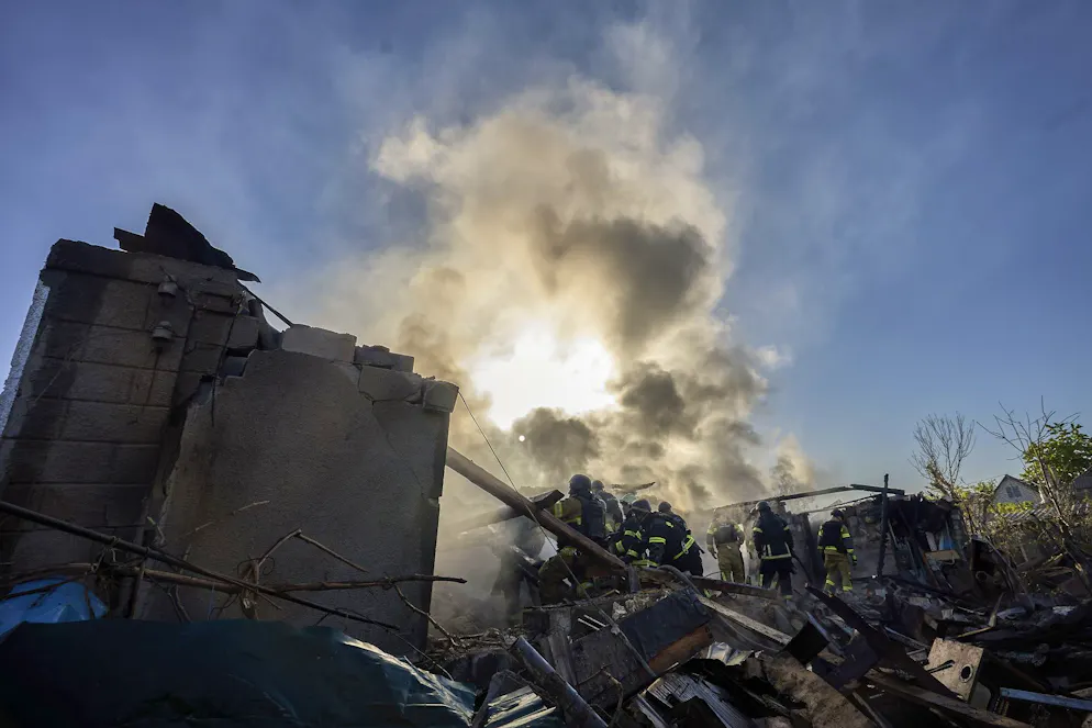 Des ruines à Kharkiv, le 19 mai 2026.