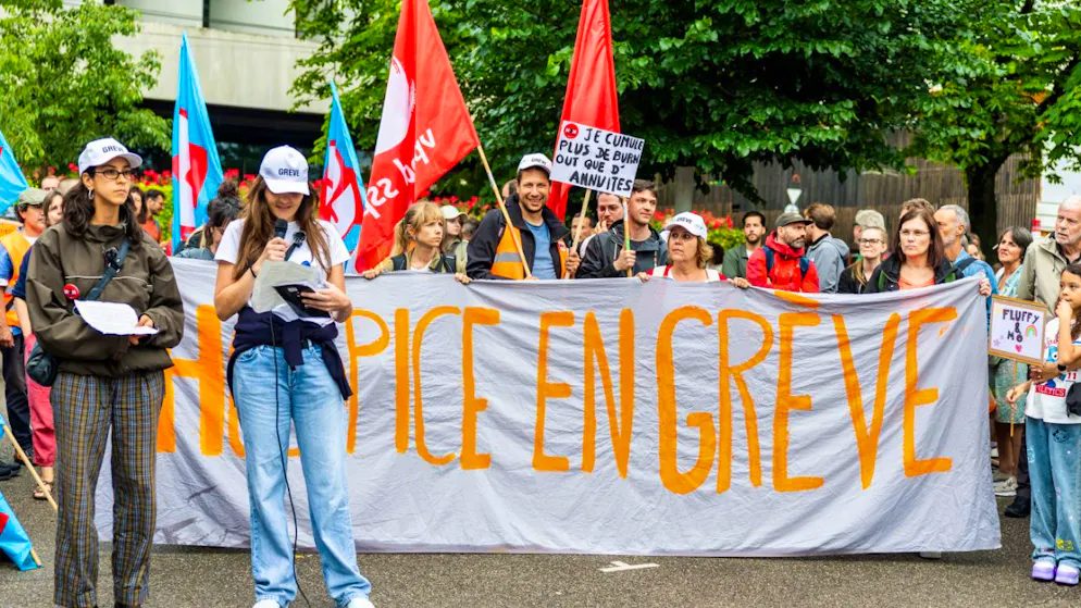 Plusieurs entités de la fonction publique étaient largement représentées parmi les grévistes et manifestants à Genève.