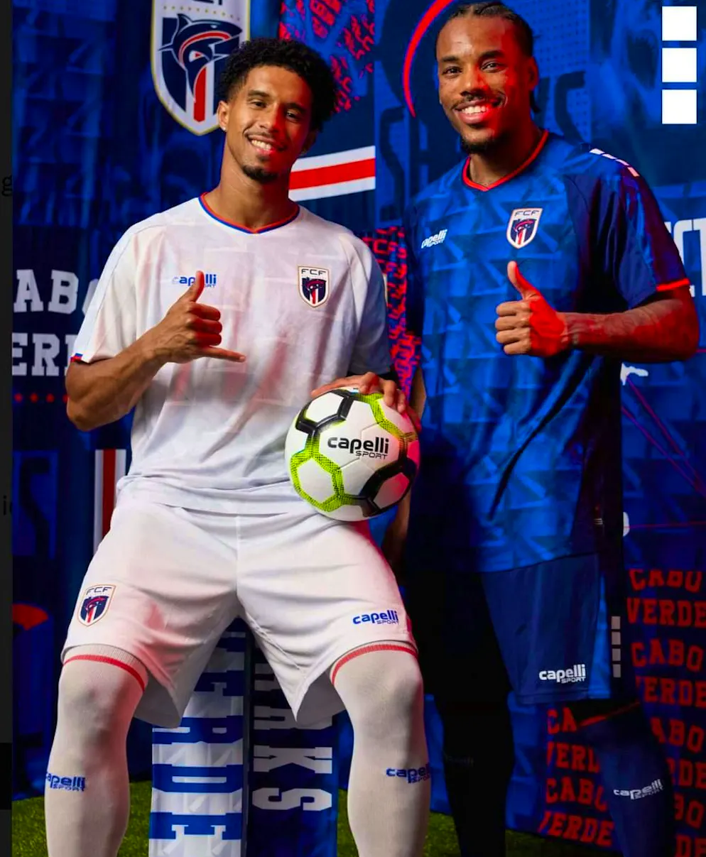 These are the jerseys of the World Cup participants. The jerseys of World Cup debutants Cape Verde.