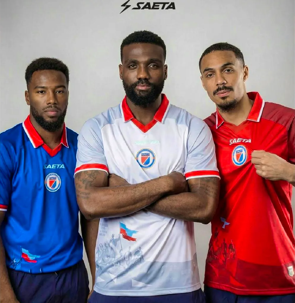 These are the jerseys of the World Cup participants. Haiti are coming to the World Cup in North America with three different kits.