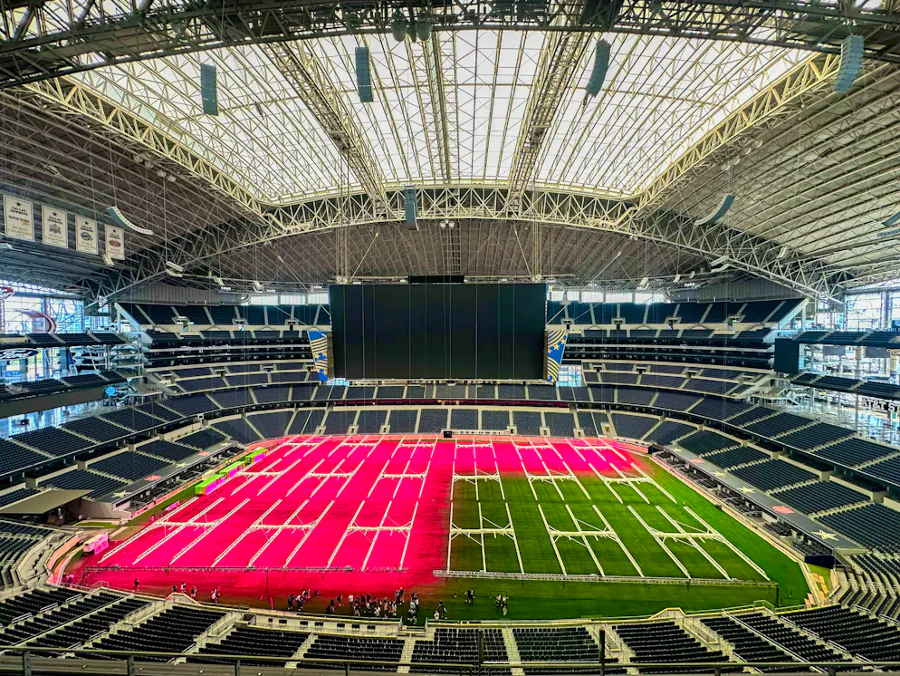 The AT&T Stadium in Arlington