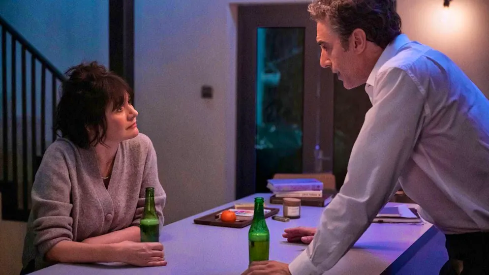 Emily Mortimer, left, and Sacha Baron Cohen in a scene from "Ladies First". (archive picture)