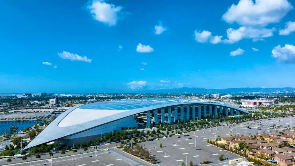 The SoFi Stadium in Inglewood (70,000 seats)