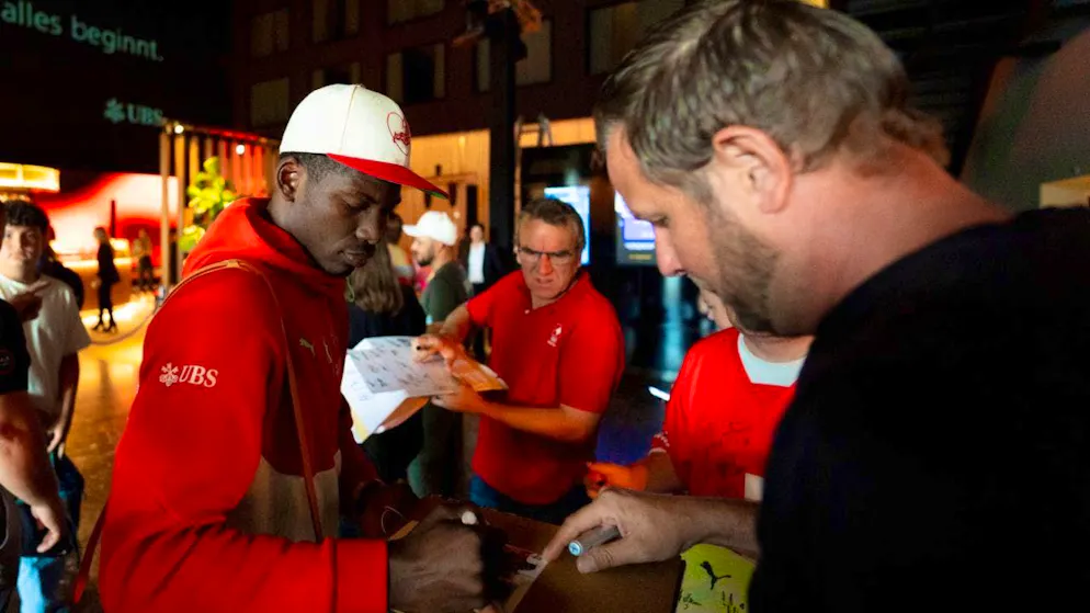 Breel Embolo on Tuesday shortly before the team's departure for the USA without him