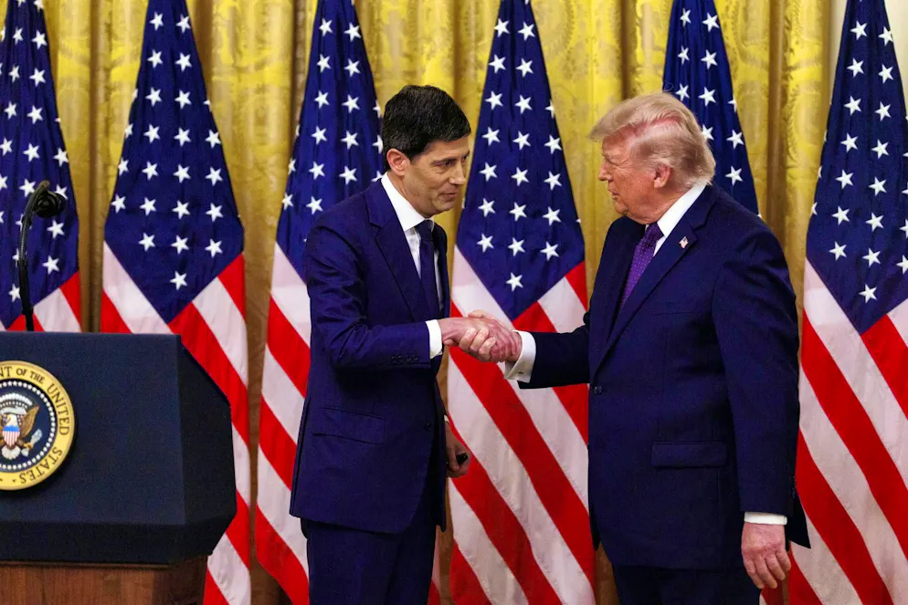 Trump at Kevin Walsh’s swearing-in ceremony in May. 