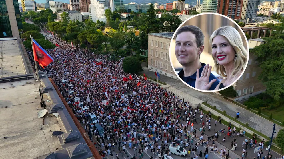 Protest in Tirana am 6. Juni: Zehntausende gehen wegen eines milliardenschweren Bauprojekts auf die Strasse.