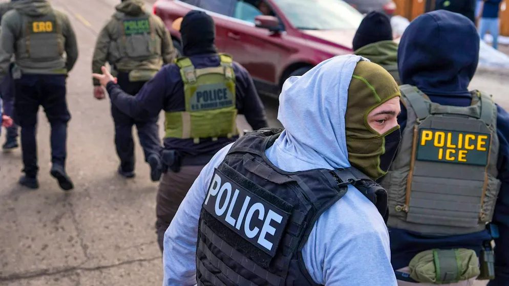 ICE agents during their controversial operation in Minneapolis in February. 