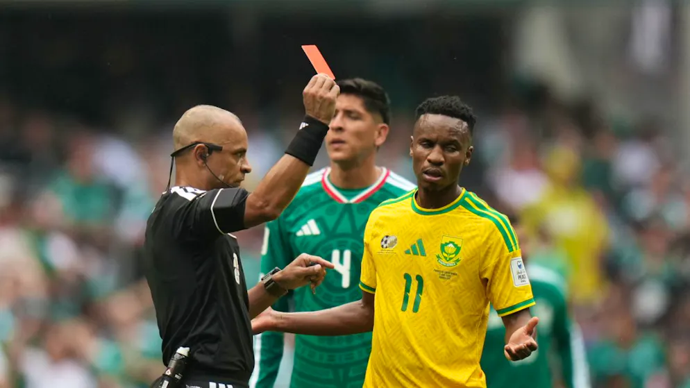 World Cup 2010. Three red cards in the World Cup opener—a first