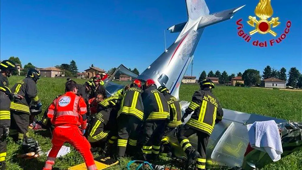 Comasco. La vita dei due piloti ticinesi del piccolo aereo precipitato a Lurate Caccivio non è più in pericolo