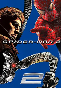 Filmplakat zu Spider-Man 2 mit Doctor Octopus und seinen mechanischen Armen sowie Spider-Man in Aktion.