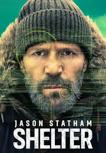 Nahaufnahme von Jason Statham mit Wollmütze, Bart und digitalem HUD-Raster.